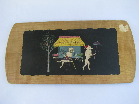 Retro vintage paper trays for serving or cocktails - french poodles!