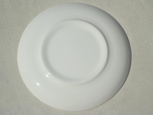 Retro vintage pottery serving platter, round chop plate w/ mod circles