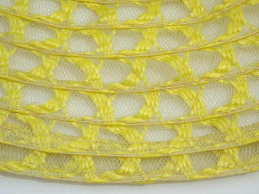 Retro vintage sheer lace hat, wide brimmed summer garden party hat w/ ties