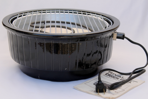 Rival crock grill model 5750 w/ instructions manual, smokeless electric grill