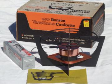 Ronson Varaflame Cookette, butane   chafing dish warming stand, mint in box