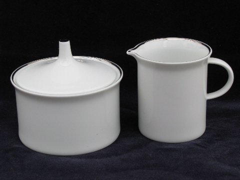 Rosenthal platinum band china coffee pot set, cups & saucers