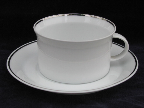 Rosenthal platinum band china coffee pot set, cups & saucers