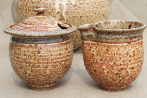 Rustic handmade studio pottery stoneware tea pot, huge kettle shape teapot