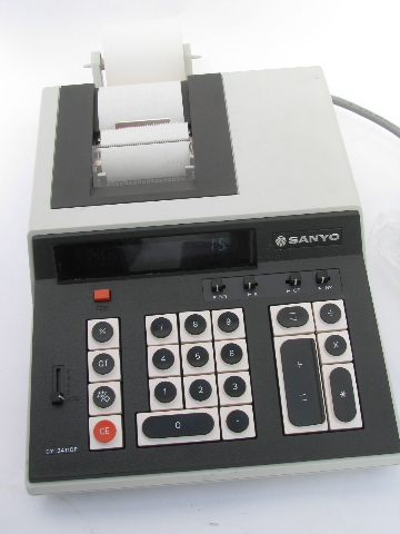 Sanyo printing calculator, electronic adding machine CY3411DP