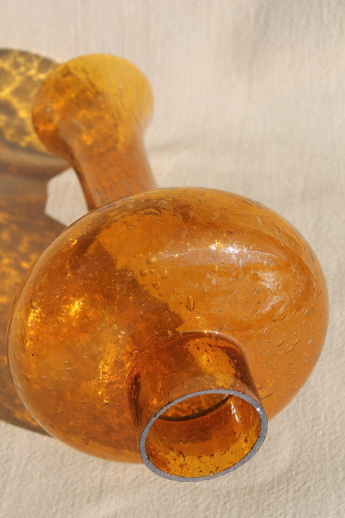 Scandinavian modern vintage Ekenas amber glass hurricane lamp / light shade