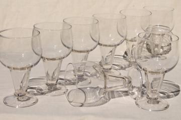 set of 8 hollow stem stout / beer glasses, bottle size goblets vintage Anchor Hocking