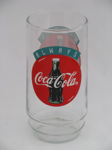 Set of 8 retro Coke glasses, Always Coca-Cola