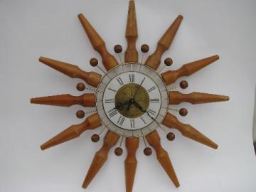 Seth Thomas retro mod vintage atomic starburst wall clock