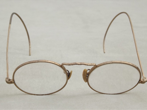 Small Round Gold Wire Glasses Vintage Eyeglasses W Gold Filled Frames