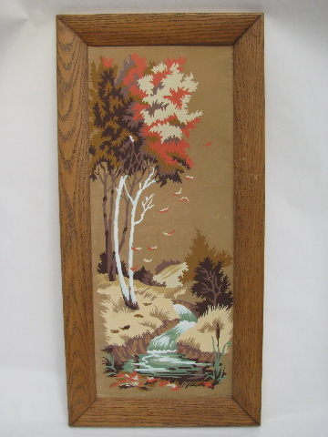 Spring & Autumn, retro vintage paint by number pictures, wood frames