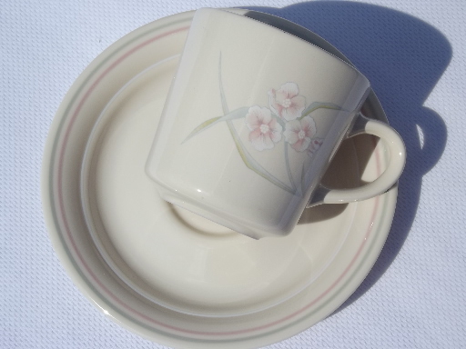Spring Pond Corelle, 8 cups & saucers vintage Corning ware glass