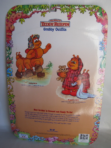 Teddy Ruxpin friend Grubby hiking outfit, sealed in orignal package