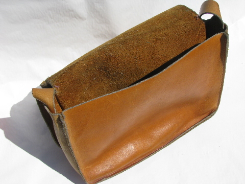 Tooled leather applique shoulder bag, 70s hippie girl vintage purse