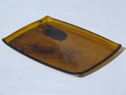 Tortoise shell plastic cocktail trays 60s vintage tray canape plates