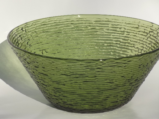 Verde green Soreno glass serving bowl for salad, potato chips, punch bowl