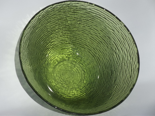 Verde green Soreno glass serving bowl for salad, potato chips, punch bowl