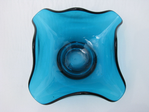 Viking Epic aquamarine blue mod art glass bowl