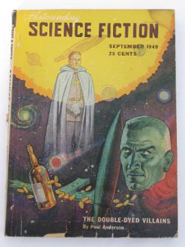Vintage 1940s Astounding Science Fiction sci-fi magazine w/pulp cover art, Poul Anderson