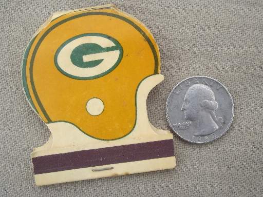 Vintage 1976 Green Bay Packers football helmet matchbook, unused matches