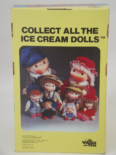 Vintage 1980 Ice Cream doll in original box, boy doll w/ straw hat