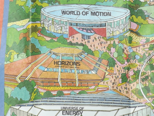 Vintage 1982 Epcot Center Disney World theme park poster map print
