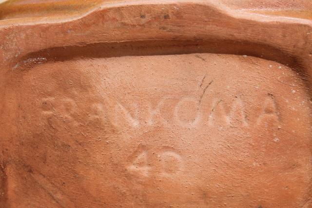 vintage Frankoma pottery Lazy Bones pitcher, brown satin or desert gold