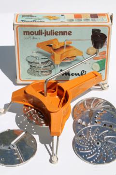 vintage Mouli Julienne 445 hand crank slicer shredder grater kitchen tool