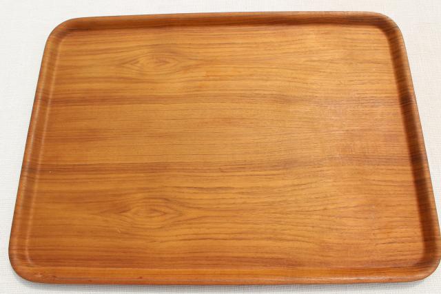 vintage Nybro Sweden teak serving trays set, Scandinavian modern vintage mod bent wood