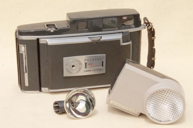 vintage Polaroid 900 electric eye land camera w/ flash attachment repair or parts