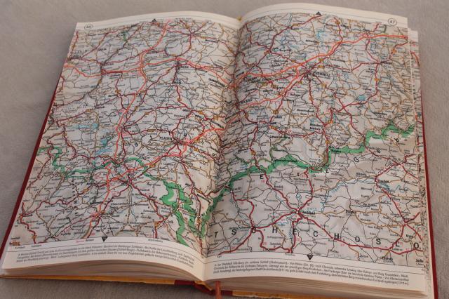 vintage Shell auto atlas book of road maps Germany & Europe, 70s?