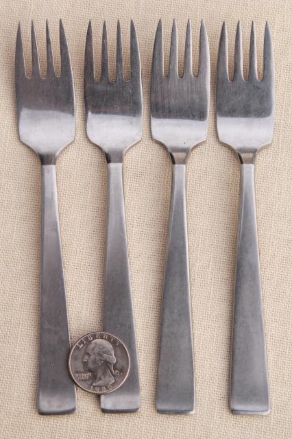 vintage Sola stainless steel flatware, Euro mod style silverware made in Holland