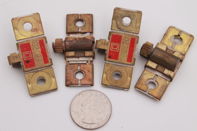 vintage Square D B8.20 overload relay thermal units  motor control parts lot of 4