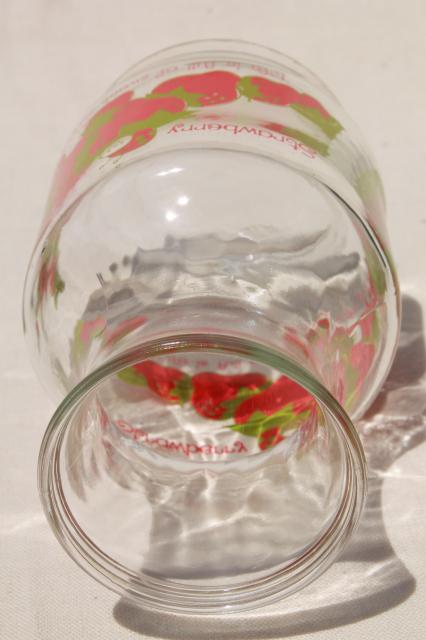 vintage Strawberry Shortcake glass carafe or refrigerator bottle 