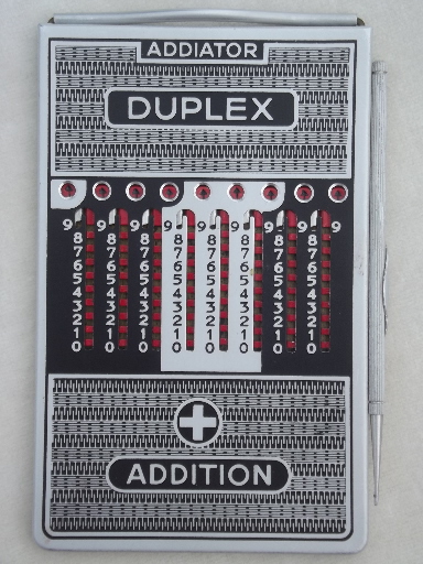 Vintage Addiator Duplex, mid century mechanical calculator from Germany