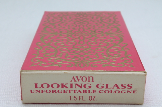 Vintage Avon Looking Glass mirror shaped bottle of Unforgettable cologne