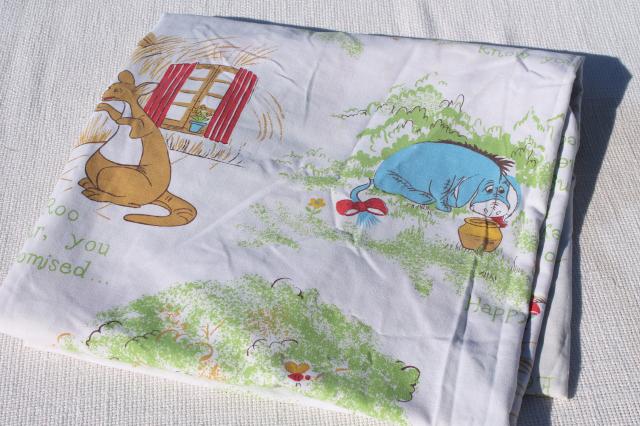 vintage bed sheets lot, retro character prints Garfield, Bird Bird, Pooh, Simpsons