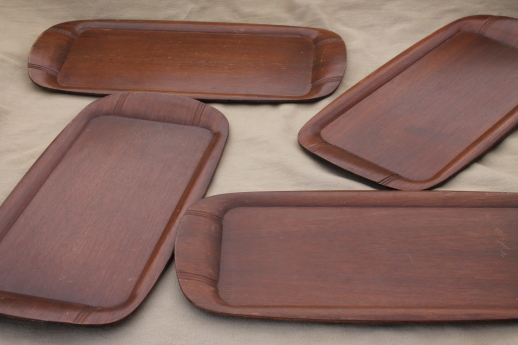 Vintage bentwood tray set, Toastmaster serving trays, mid-century mod!