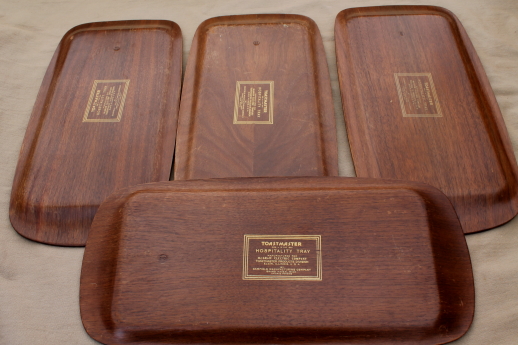 Vintage bentwood tray set, Toastmaster serving trays, mid-century mod!