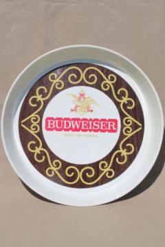 Vintage Budweiser tray, retro 70s collectible beer advertising