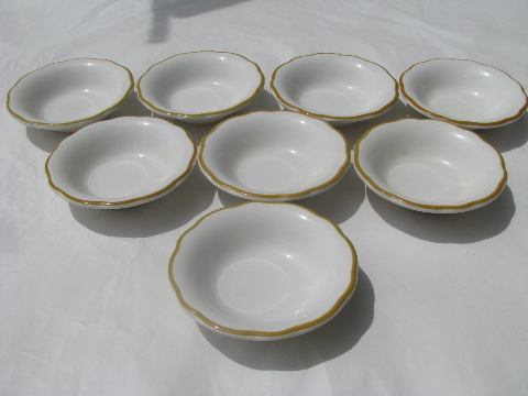 Vintage Buffalo china, old American ironstone restaurant ware bowls