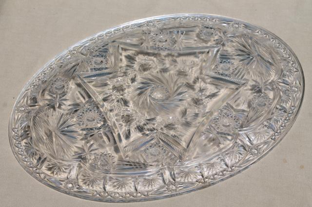 vintage clear acrylic plastic serving trays, retro lucite party crystal serveware