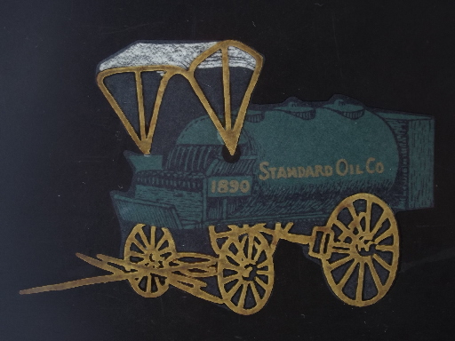 Vintage Couroc tray with Standard Oil advertising inlay design