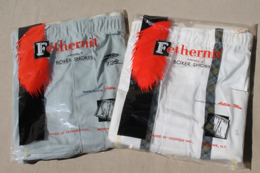 Vintage Fethernit Duofold Arnel boxer shorts, new old store stock men's size 32