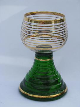Vintage German / Bavarian wine glass, huge goblet w/ Swiss music box!
