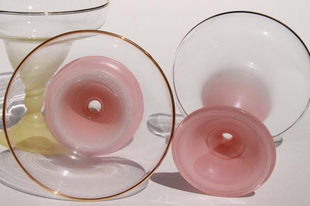 vintage glass ice cream sundae dishes, blendo color fade ombre pastel colors