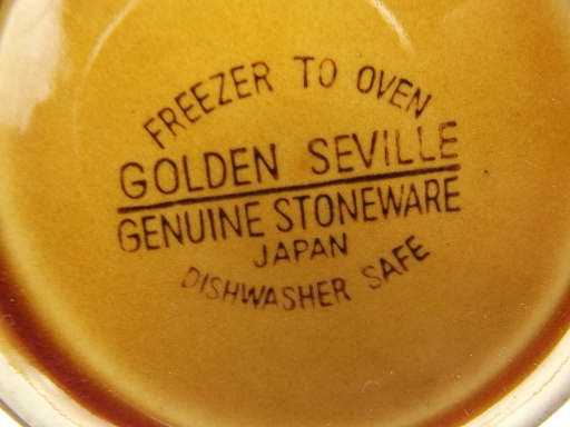 Vintage Golden Seville stoneware dishes,  Spanish moorish design in black