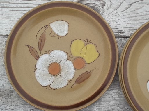 Vintage Hearthside Japan dogwood pattern stoneware dinner plates