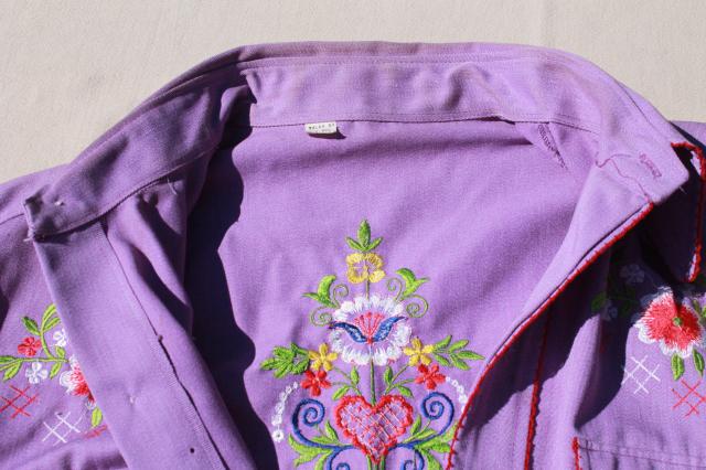 vintage ladies western riding rodeo shirt w/ embroidery, girly cowgirl cute! 