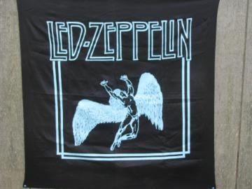 Vintage Led Zepplin screen print fabric poster wall hanging, Swan Song